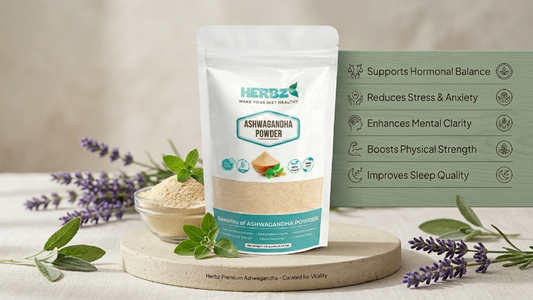 Herbz Premium Ashwagandha: Your Natural Remedy for Stress Relief, Vitality & Hormonal Balance | 125g