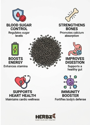 HERBZ Basil Seeds | • Digestion • Hydration • Wellness Support | 200 g
