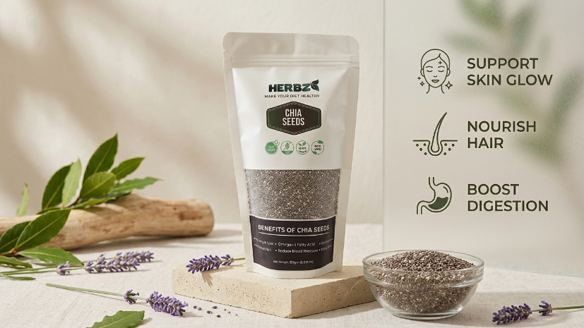 Nutrient-Rich Chia Seeds for Glowing Skin & Hair Support | 250g