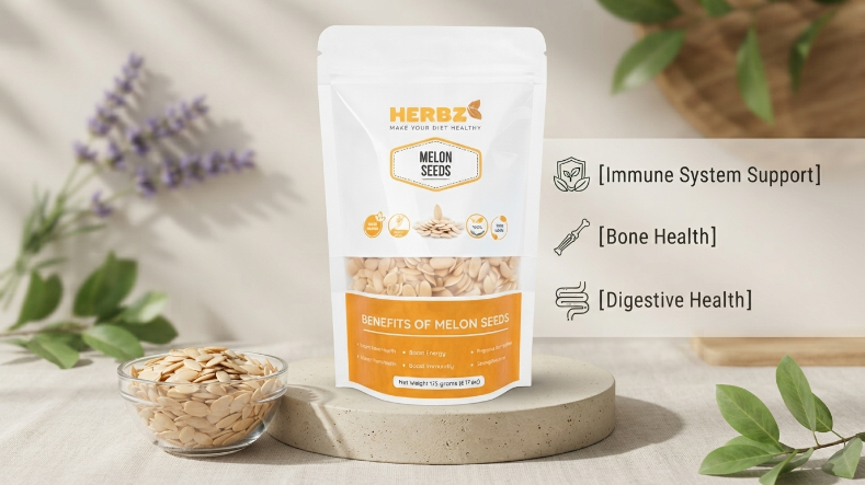 Herbz Premium Melon Seeds: Nutrient-Dense Superfood for Brain Health & Natural Glow | 150g