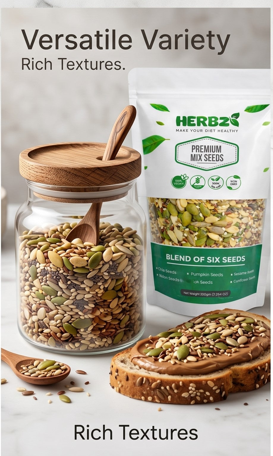 Herbz Mix Seeds | Natural Energy • Fiber • Wellness Support | 200 g