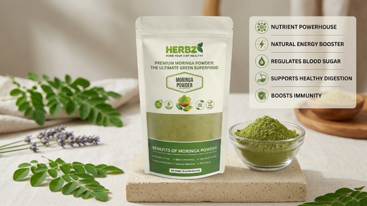 Herbz Premium Moringa Powder: The Ultimate Green Superfood for Energy & Immunity | 125g
