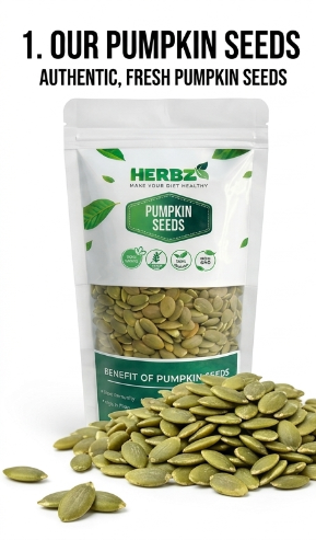 • HERBZ Pumpkin Seeds • Immunity • Energy • Heart Health Support