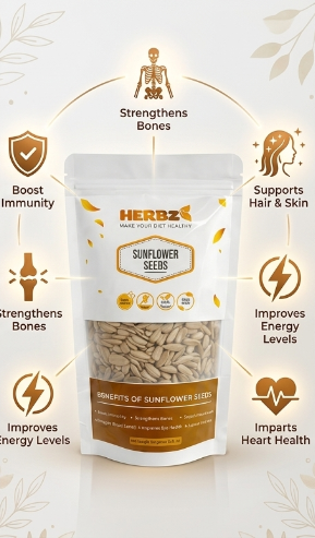 HERBZ Sunflower Seeds • Heart • Energy • Wellness Support | 150 g